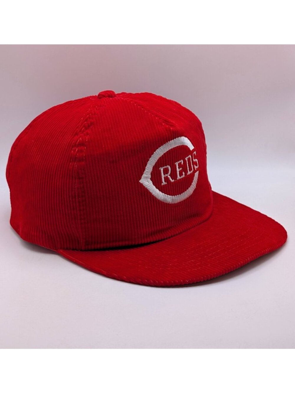 Cincinnati Reds Corduroy Snapback Hat Cap Red MLB Baseball Vintage Retro 80s
